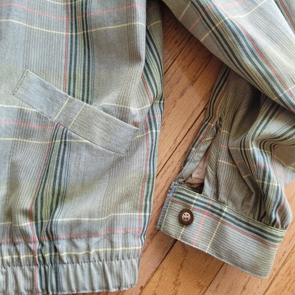 Conrad C Collection Plaid Bomber Jacket Collar SZ 12 Preppy Tennis Prep - Picture 5 of 16